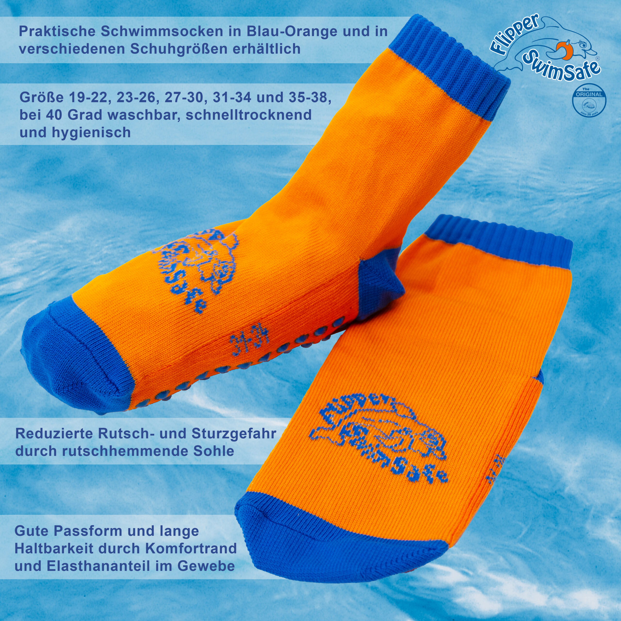 Flipper SwimSafe Aquasocken mit Antirutsch-Sohle – Bild 2