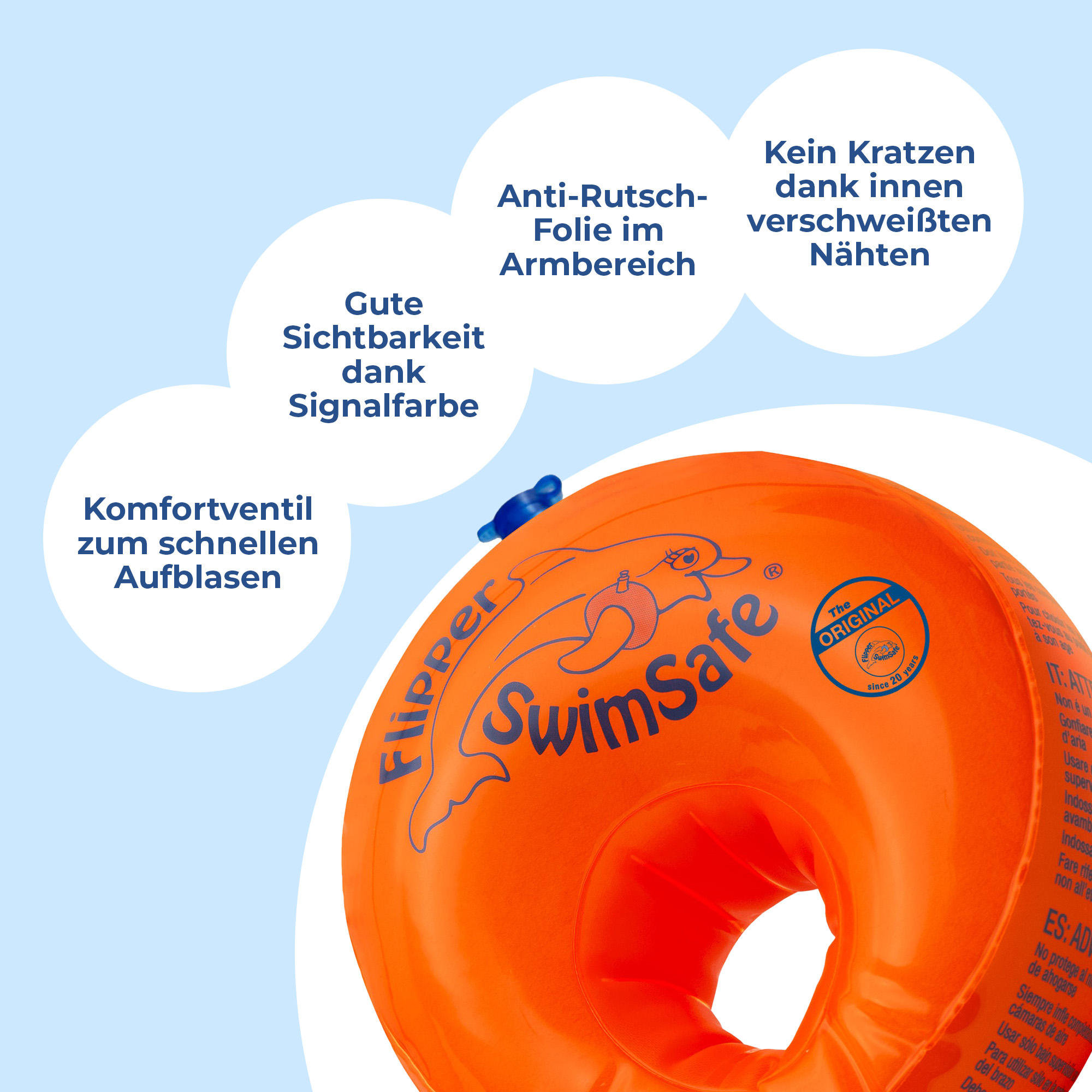 Flipper SwimSafe Schwimmhilfen mit unzerbrechlichem PE-Schaumkern | Testsieger Stiftung Warentest 05/2024 – Bild 3