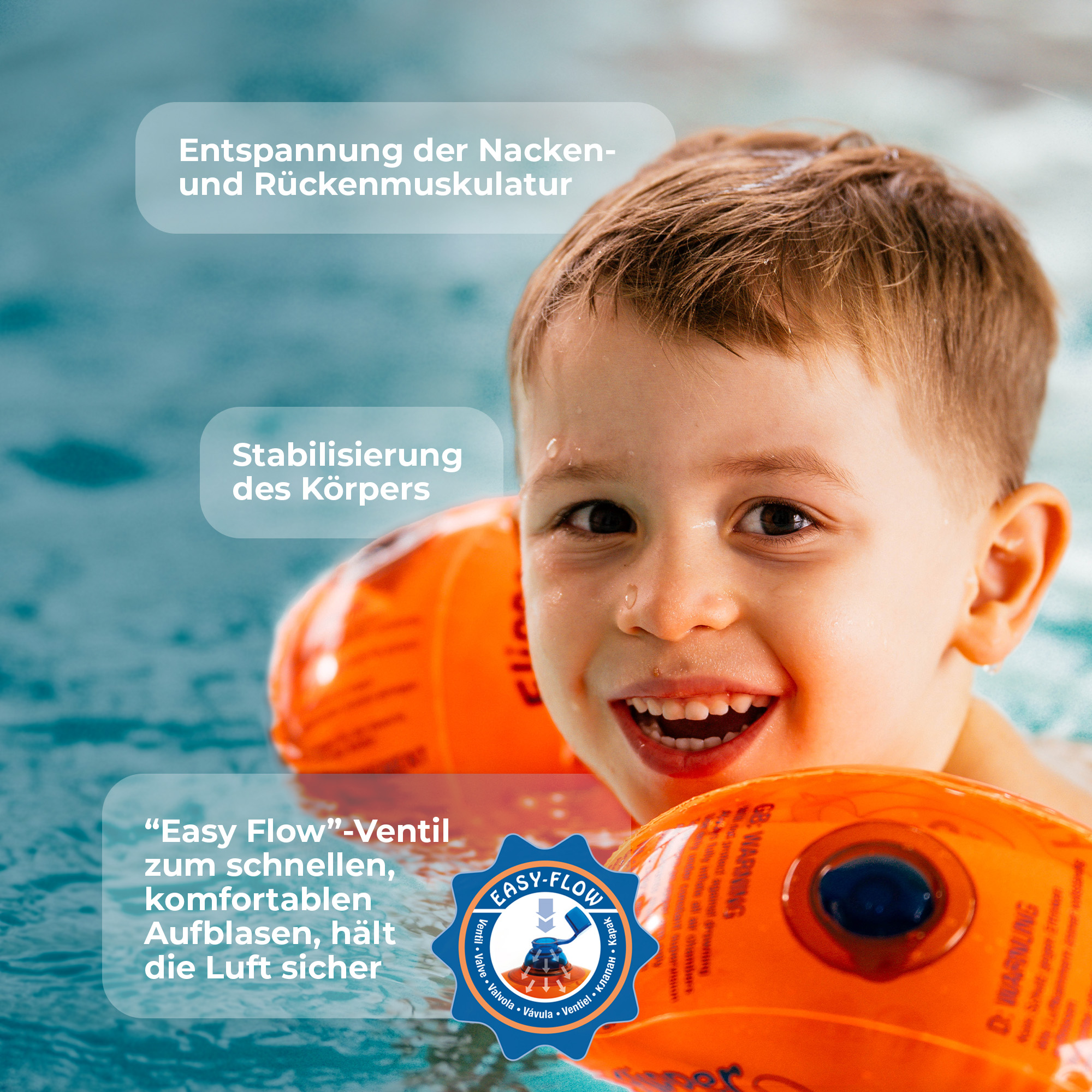 Flipper SwimSafe Schwimmhilfen mit unzerbrechlichem PE-Schaumkern | Testsieger Stiftung Warentest 05/2024 – Bild 4